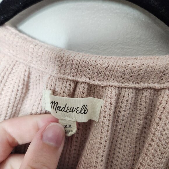 MADEWELL Pink Pointelle Tie-Neck Tunic Top - Picture 3 of 5